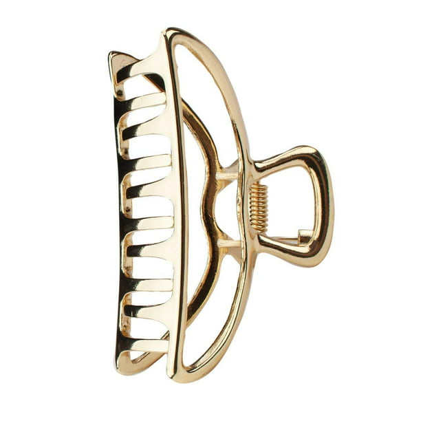 Gold art deco crown metal hair claw clip jaw clip